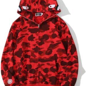 BAPE Style Zip-Up Hoodie | Red, Black, Blue, Green | S–XL